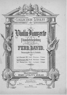 Concerto for Violin and Orchestra No.5 in D Minor, Op.35: Version for violin and piano – violin part by Ferdinand David