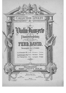 Concerto for Violin and Orchestra No.5 in D Minor, Op.35: Version for violin and piano by Ferdinand David