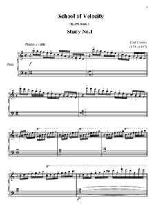 Exercises No.1-10: For piano by Carl Czerny