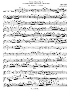 Octet in E Major, Op.32: Clarinet part by Louis Spohr