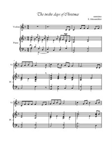 The Twelve Days of Christmas: For violin and piano by folklore