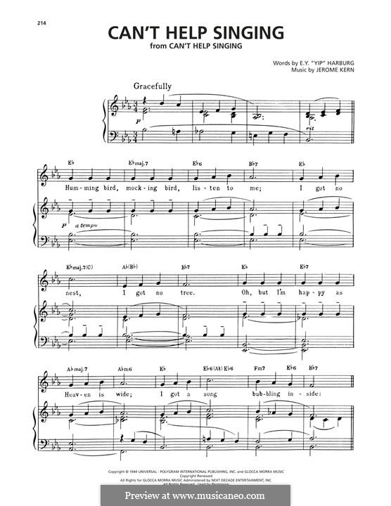 Can't Help Singing (from Can't Help Singing): Can't Help Singing (from Can't Help Singing) by Jerome Kern
