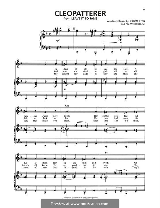 Cleopatterer (from Leave It To Jane): Cleopatterer (from Leave It To Jane) by Jerome Kern
