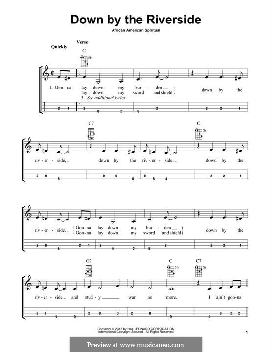 Down By the Riverside: For mandolin by folklore