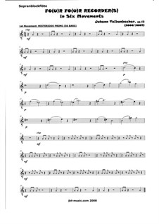 Fo(u)r Fo(u)r Recorder(s) in Six Movements (2000/2009), Op.12: Parts by Johann Teibenbacher
