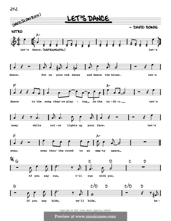 Let's Dance by D. Bowie - sheet music on MusicaNeo