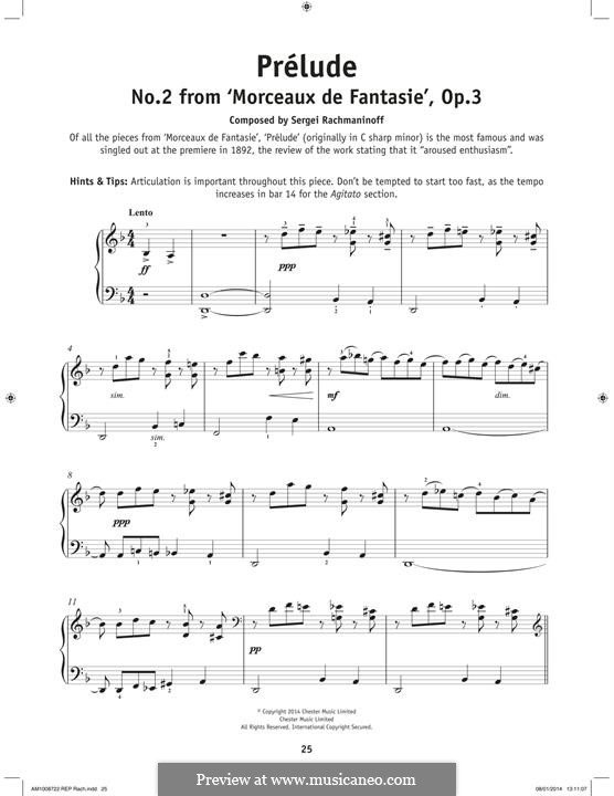 No.2 Prélude: For piano by Sergei Rachmaninoff