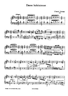 Danse bohémienne, L.9: For piano by Claude Debussy