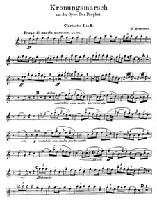Le prophète (The Prophet): Coronation March – Clarinets Parts by Giacomo Meyerbeer