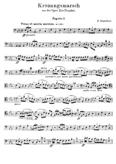 Le prophète (The Prophet): Coronation March – Bassoons Parts by Giacomo Meyerbeer