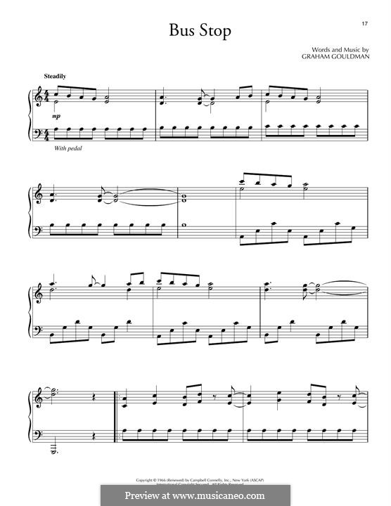 Bus Stop (The Hollies): For piano by Graham Gouldman