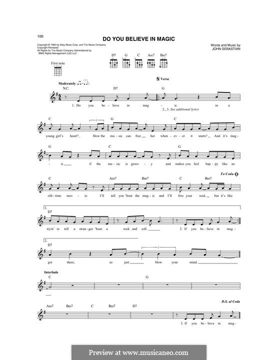 Do You Believe In Magic (The Lovin' Spoonful): For mandolin by John B. Sebastian