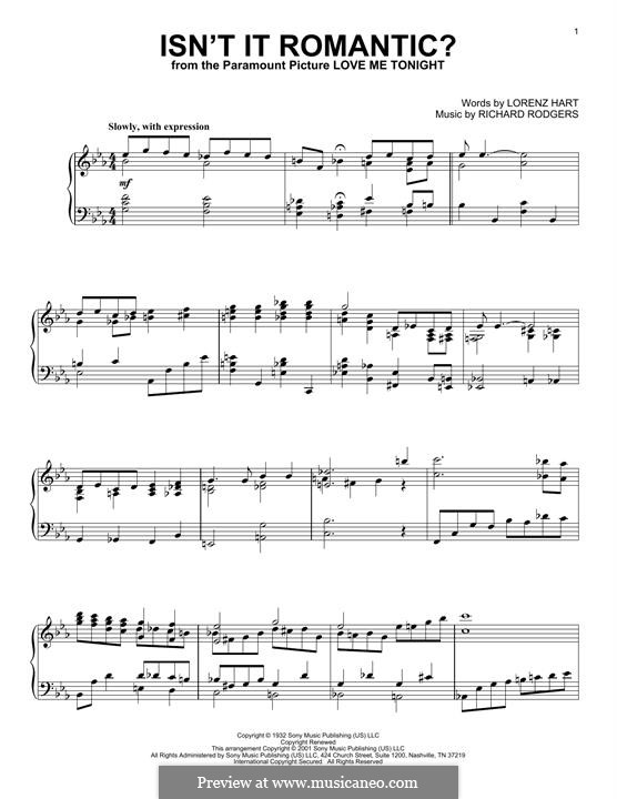 Isn't it Romantic?: For piano (arr. Al Lerner) by Richard Rodgers