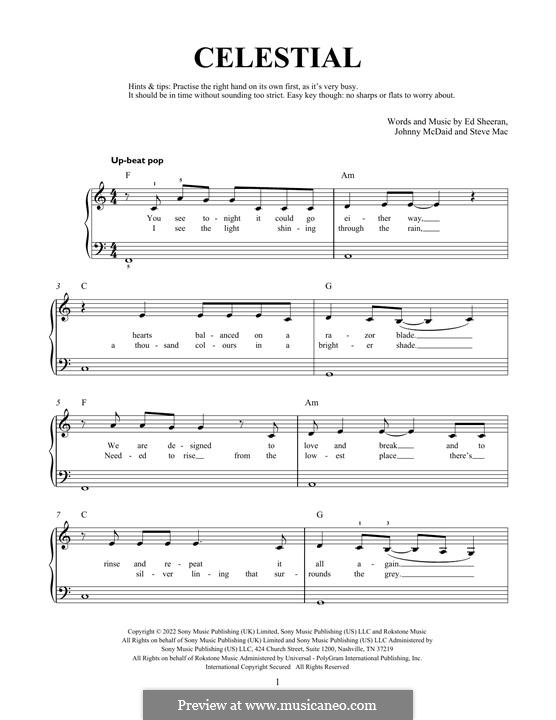 Celestial: For piano by Ed Sheeran