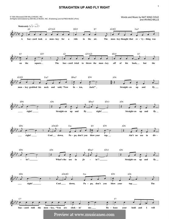 Straighten Up and Fly Right (Diana Krall): For keyboard by Irving Mills