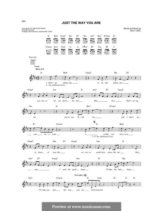 Just The Way You Are: For mandolin by Billy Joel