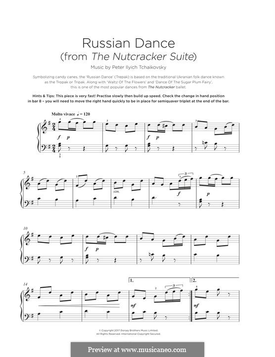 No.4 Russian Dance (Trepak): For piano by Pyotr Tchaikovsky