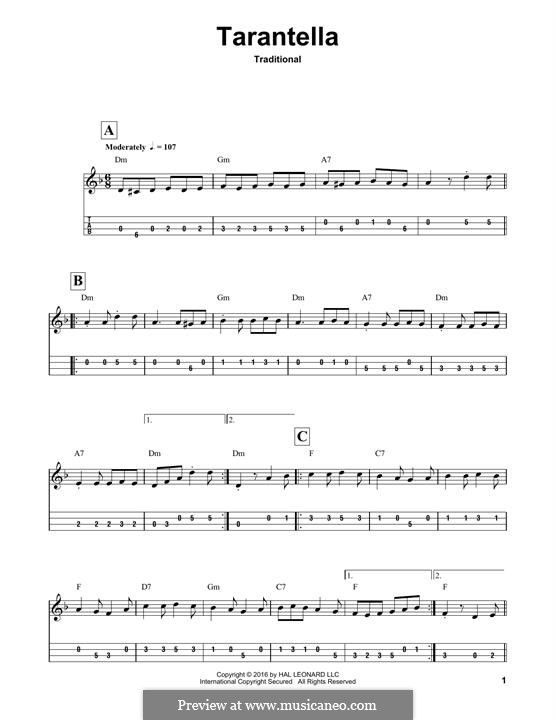 Tarantella Napolitana: For mandolin by folklore