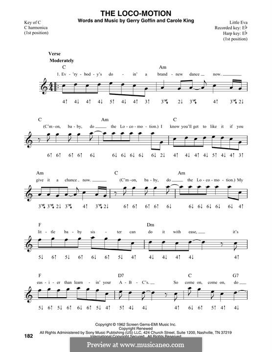 The Loco-Motion: For harmonica by Carole King, Gerry Goffin