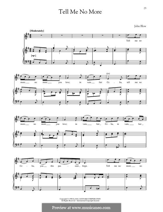 Tell Me No More: Tell Me No More by John Blow