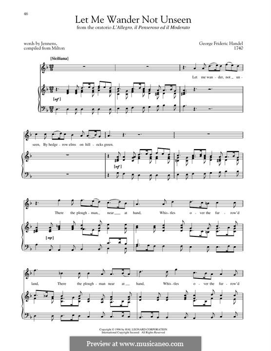 L'Allegro, il Penseroso, ed il Moderato, HWV 55: Let me wander not unseen by Georg Friedrich Händel