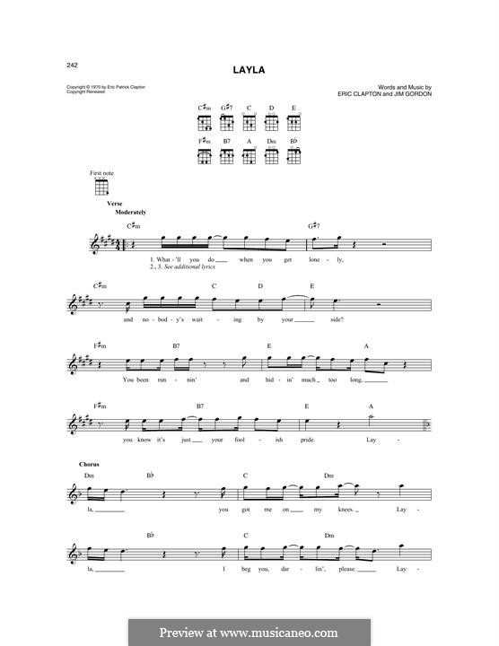 Layla (Derek and The Dominos): For mandolin by Jim Gordon