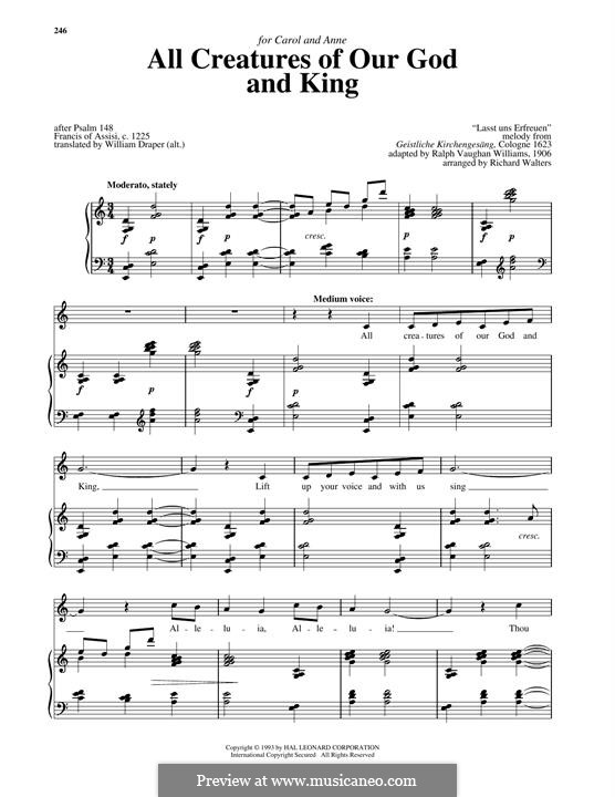 All Creatures of Our God and King: For voice and piano by folklore