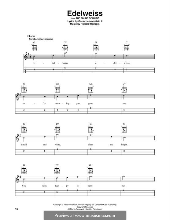 Edelweiss (from The Sound of Music): For mandolin by Richard Rodgers
