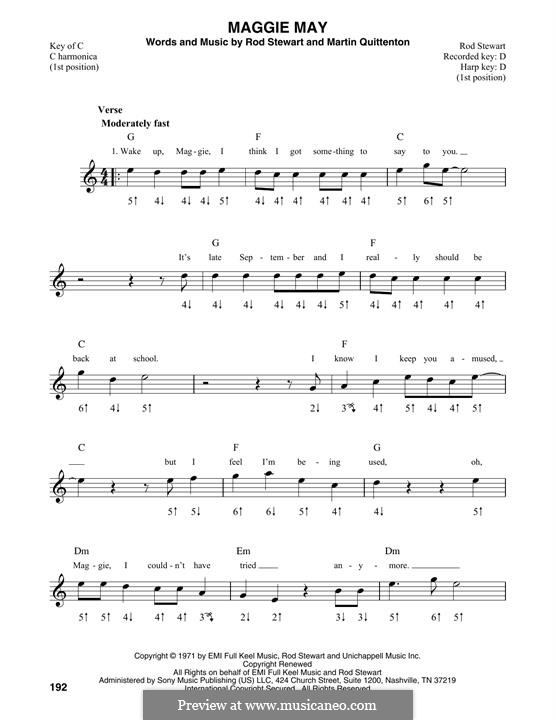 Maggie May: For harmonica by Martin Quittenton, Rod Stewart