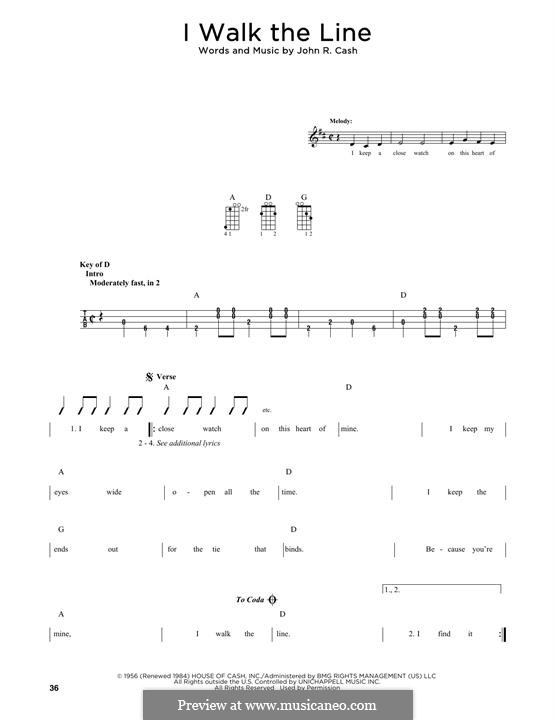 I Walk the Line: For mandolin by Johnny Cash