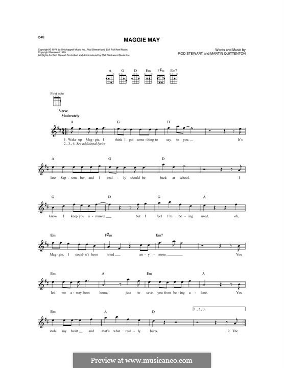 Maggie May: For mandolin by Martin Quittenton, Rod Stewart