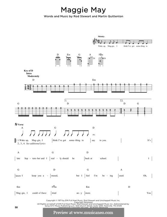 Maggie May: For mandolin by Martin Quittenton, Rod Stewart
