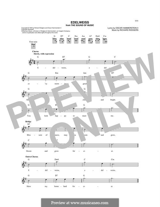 Edelweiss (from The Sound of Music): For mandolin by Richard Rodgers