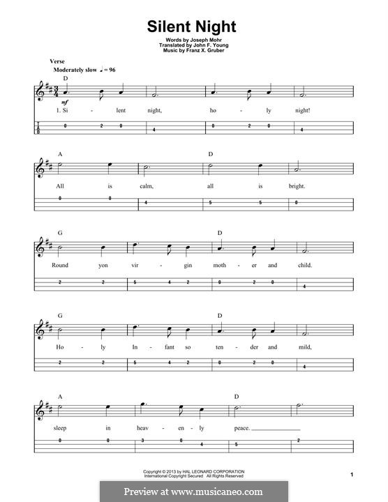 Solo instrument version (various): For mandolin by Franz Xaver Gruber