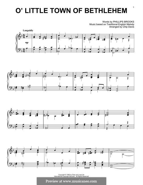 O Little Town of Bethlehem: For piano (Mannheim Steamroller) by folklore