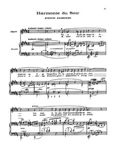 Five Poemes by Baudelaire, L.64: No.2 Harmonie du soir by Claude Debussy