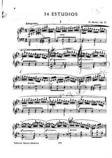 Twenty-Four Etudes, Op.32: For piano by Henri Jérôme Bertini
