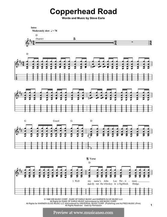 Copperhead Road: For mandolin by Steve Earle
