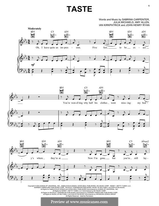 Taste (Sabrina Carpenter): Taste (Sabrina Carpenter) by Julia Michaels