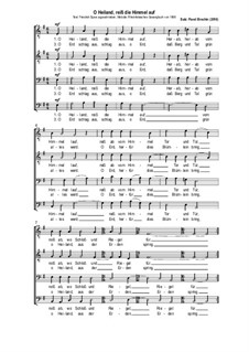 O Heiland, reiß die Himmel auf: For mixed choir by Unknown (works before 1850)