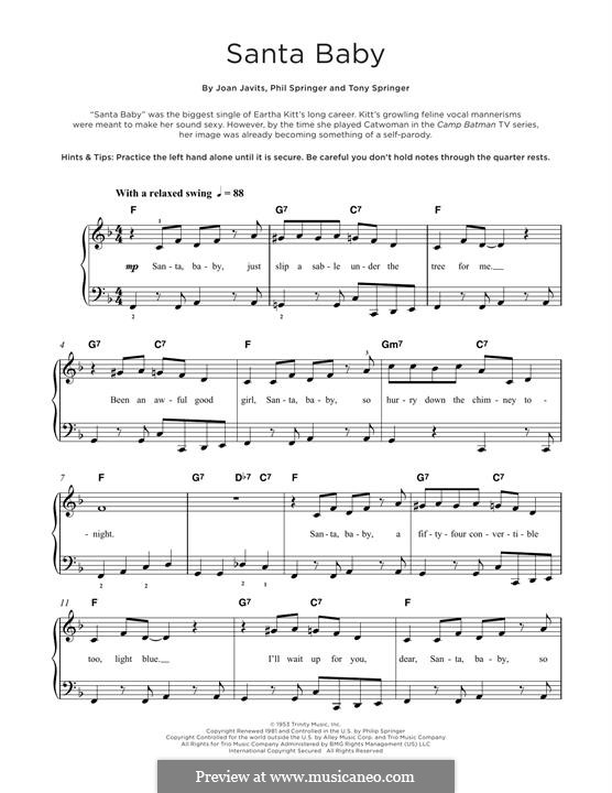 Piano version: For a single performer by Joan Javits, Philip Springer, Tony Springer