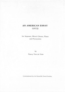An American Essay: Score for piano version by Nancy Van de Vate