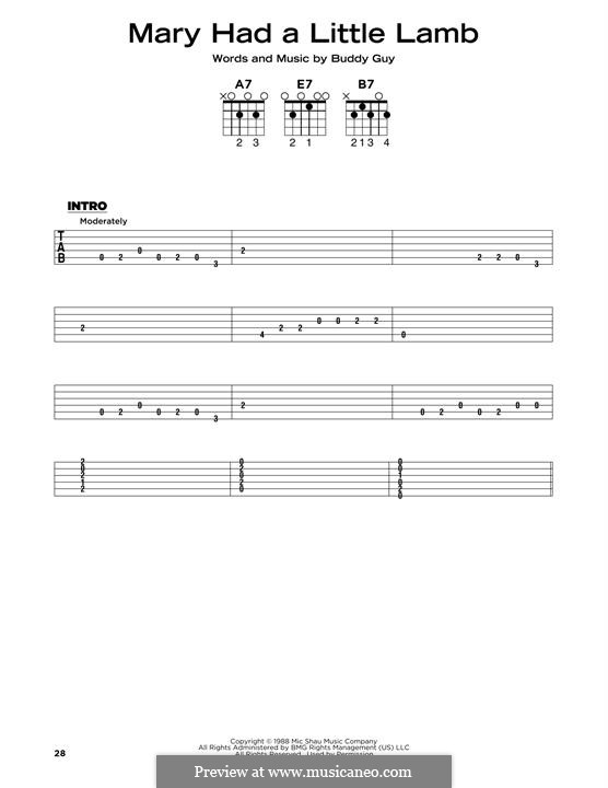 Mary Had a Little Lamb: For guitar by Buddy Guy
