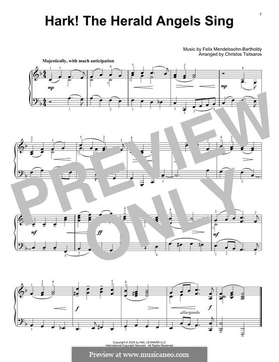 Piano version: For a single performer by Felix Mendelssohn-Bartholdy