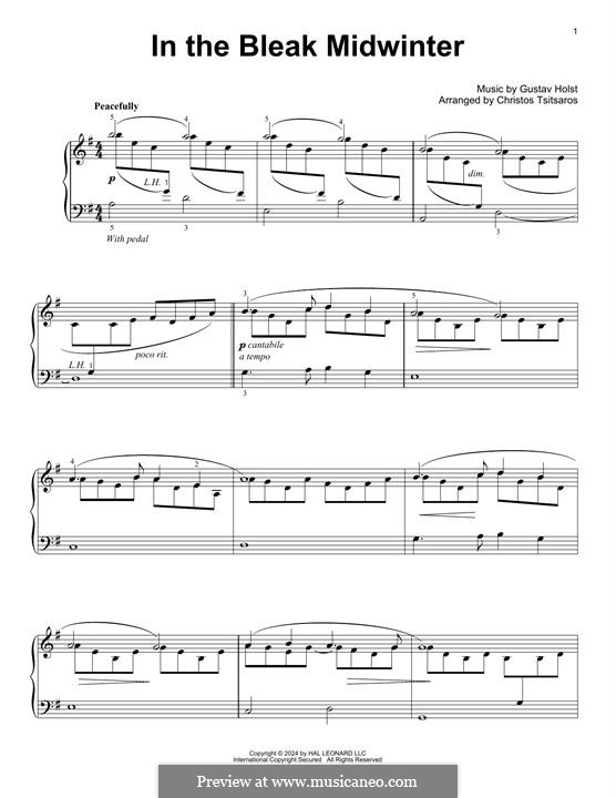 Piano version: For a single performer by Gustav Holst