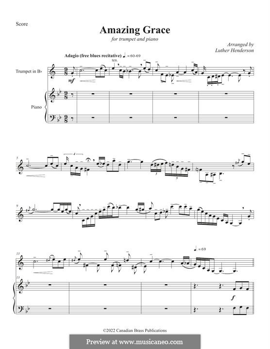 Solo instrument and piano version: For trumpet and piano by folklore