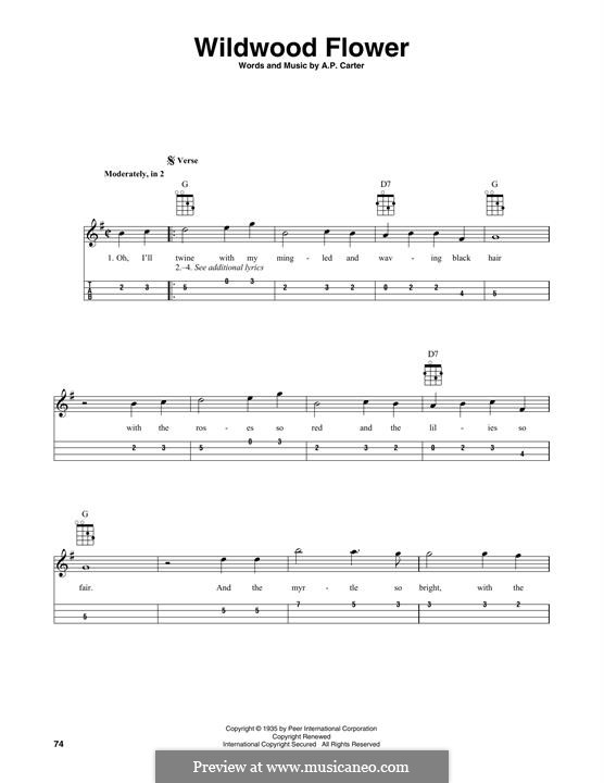 Wildwood Flower (The Carter Family): For mandolin by A.P. Carter