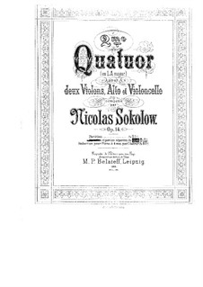 String Quartet No.2 in A Major, Op.14: Parts by Nikolay Sokolov