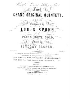Piano Quintet No.1 in C Minor, Op.53: Piano Quintet No.1 in C Minor by Louis Spohr