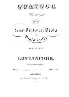 String Quartet No.19 'Brilliant' in A Major, Op.68: Parts by Louis Spohr